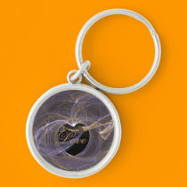 Love Wrapped Fractal Art Heart Key Chain keychains