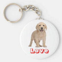 Love Yellow Labrador Retriever Puppy Dog Keychain