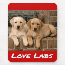 Love Yellow Labrador Retriever Puppy Dog Mouse Pad