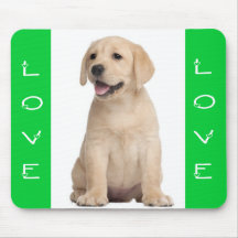 Love Yellow Labrador Retriever Puppy Dog Mouse Pad