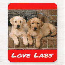 Love Yellow Labrador Retriever Puppy Dog Mouse Pad