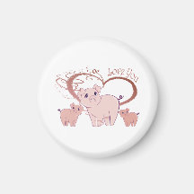 Love You, Cute Piggies Art Magnet