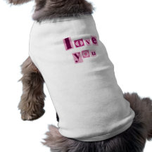 Love You in Pink Animal Tee Shirt Dog Clothes