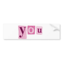 Love You in Pink Stickers Bumper Sticker