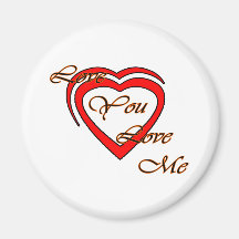 Love You Love Me Orange Hearts Red The MUSEUM Zazz Fridge Magnet
