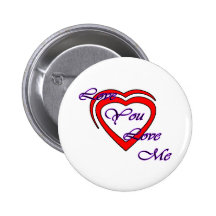 Love You Love Me Purple Hearts Red The MUSEUM Zazz Pinback Buttons