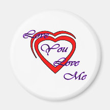 Love You Love Me Purple Hearts Red The MUSEUM Zazz Refrigerator Magnets