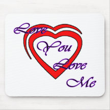 Love You Love Me Purple Hearts Red The MUSEUM Zazz Mousepads