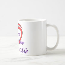 Love You Love Me Purple Hearts Red The MUSEUM Zazz Coffee Mugs