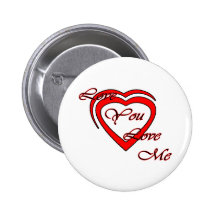 Love You Love Me Red Hearts Red The MUSEUM Zazz Pinback Buttons