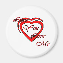 Love You Love Me Red Hearts Red The MUSEUM Zazz Fridge Magnets