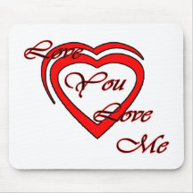 Love You Love Me Red Hearts Red The MUSEUM Zazz Mousepad