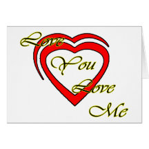 Love You Love Me Yellow Hearts Red The MUSEUM Zazz Greeting Card