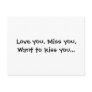 Love you, Miss you, Want to kiss you... Postcards