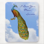 Love You Mom Peacock Personalized Mousepad