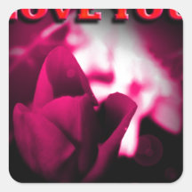 Love You Mom red rose design Stickers