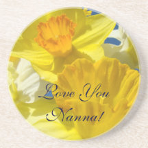 Love You Nanna! gifts Holiday Daffodil coasters
