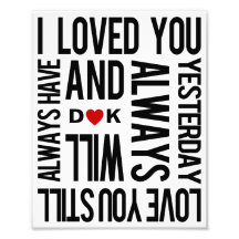 "Love You" Personalized Art Print Photo Art