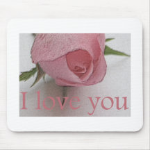 Love you rose mouse pad