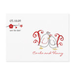 Lovebirds and Cherry Blossoms Save the Date Card Post Card