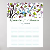 Lovebirds (B) 100 Guest Signature Poster