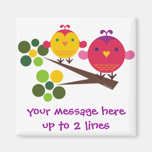 Lovebirds Customizable Refrigerator Magnet