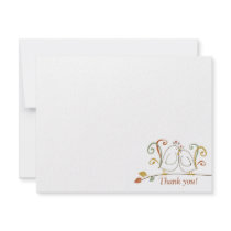 Lovebirds on Branches Thank You Notecards