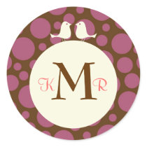 Lovebirds (Polka Dot) Wedding Favour Sticker / Sea
