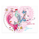Lovebirds postcards
