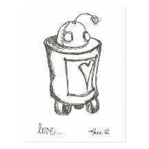 Lovebot Robot Love Postcard