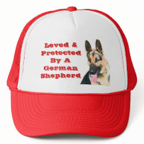 Loved & Protected By A German Shepherd Hats