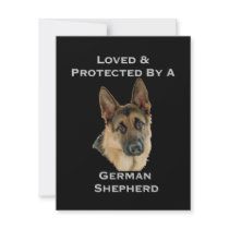 Loved & Protected By A German Shepherd Announcement