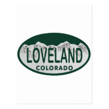 Loveland license oval post card