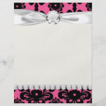 lovely black damask on bright pink chic flyer design