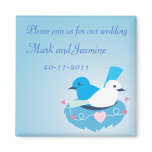 Lovely Blue love birds wren white Refrigerator Magnet