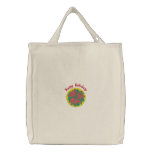 Lovely Christmas Poinsettia Embroidered Tote Bag