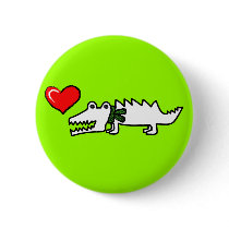 Lovely Crocodile Pinback Buttons
