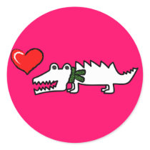 Lovely Crocodile Round Sticker
