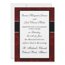 lovely dark red bold damask design invite