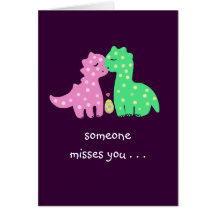 "Lovely Dinos" -'Someone Misses You' Greeting Cards