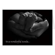 Lovely Doula Thank You Card, Hands and Feet
