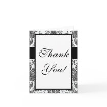 lovely elegant damask roses white and black greeting card