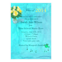Lovely floral graduation party invitation