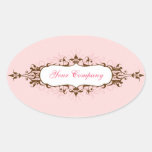 Lovely Flourish Sticker Pink & Brown