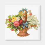 Lovely Flowers and Bird Magnet
