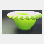 Lovely green bowl rectangle stickers