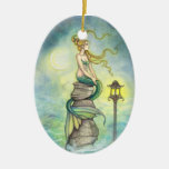 Lovely Green Mermaid by Molly Harrison Ornament