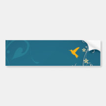 lovely hummingbirds and swirl flower design bumper stickers