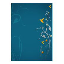 lovely hummingbirds and swirl flower design business card templates