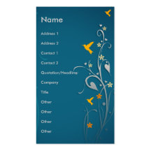 lovely hummingbirds and swirl flower design business card templates